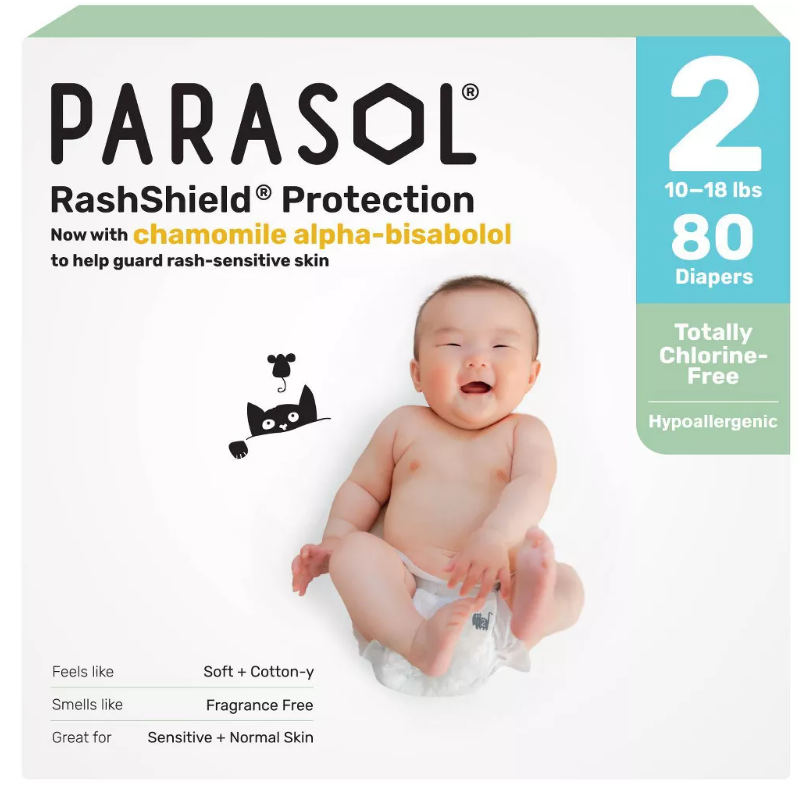 Parasol Chlorine-Free Diapers with RashShield Protection - Size 2 - 80ct - Canada