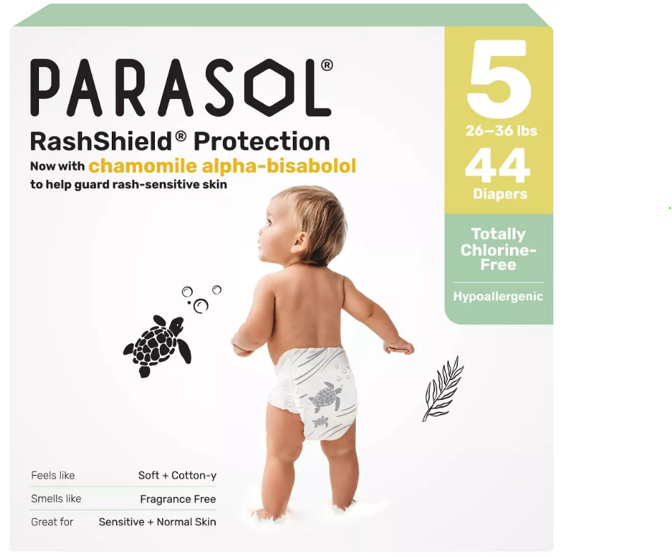 Parasol Chlorine-Free Diapers with RashShield Protection - Size 5 - 44ct - Canada