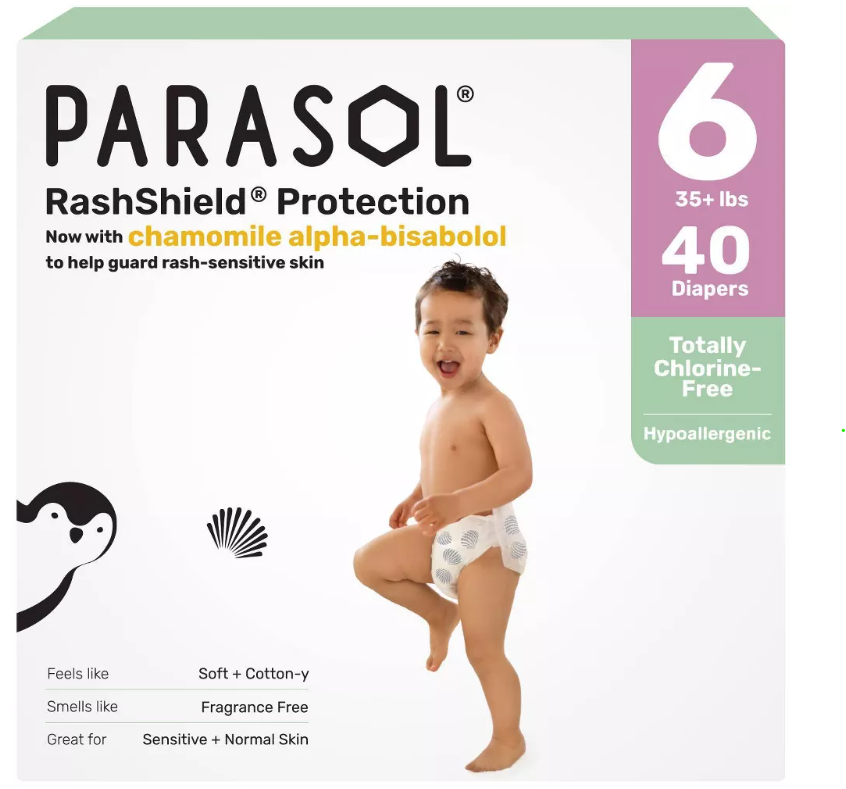 Parasol Chlorine-Free Diapers with RashShield Protection - Size 6 - 40ct - Canada